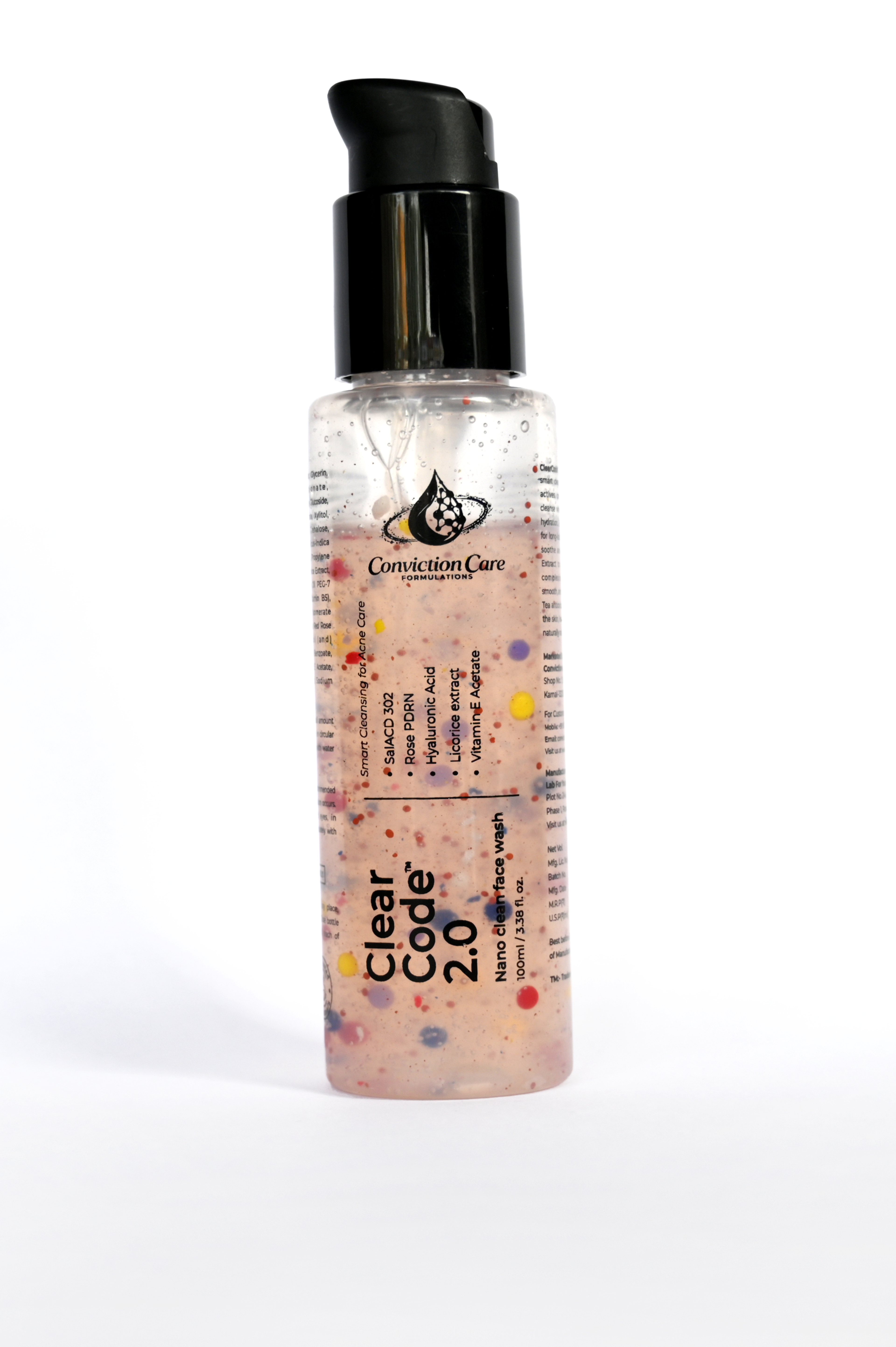 ClearCode 2.0 Nano Clean Face Wash | Rose PDRN + 9-Humectant  + Sal ACD302 Advanced Skin Cleanser