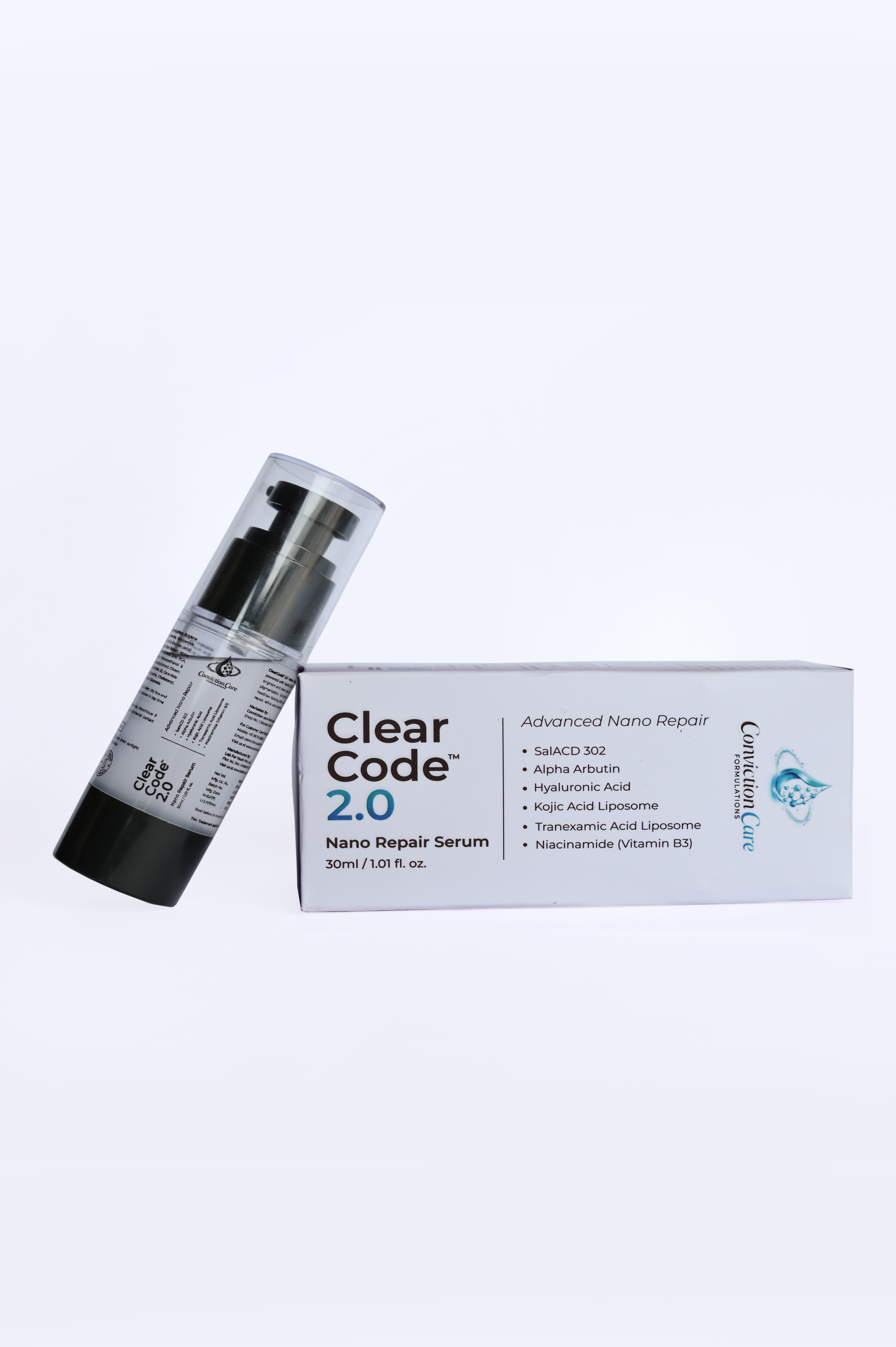 ClearCode 2.0 Nano Repair Serum | Complete Skin Correction - Brightening + Acne + Dark Spots + Melasma + Pores + Hydration + Barrier Repair with Liposomal Tranexamic Acid & Ceramides