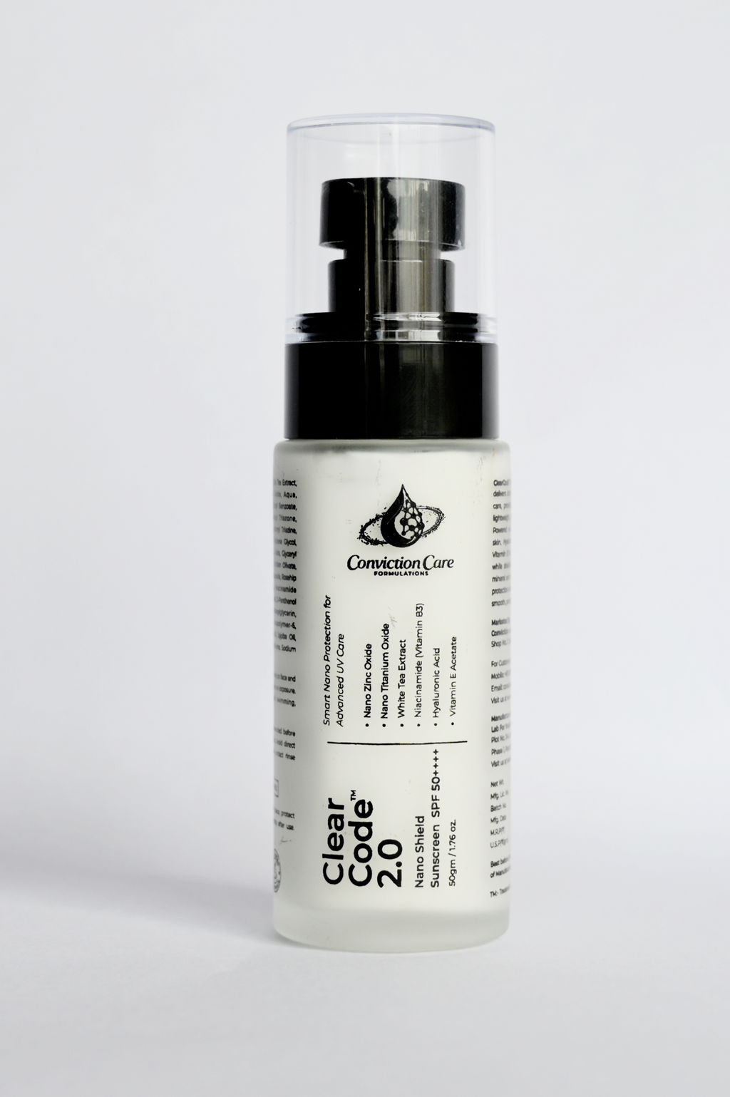 ClearCode 2.0 Nano Shield SPF 50 | Broad-Spectrum Mineral Sunscreen with Niacinamide — No White Cast, Non-Greasy for All Skin Type