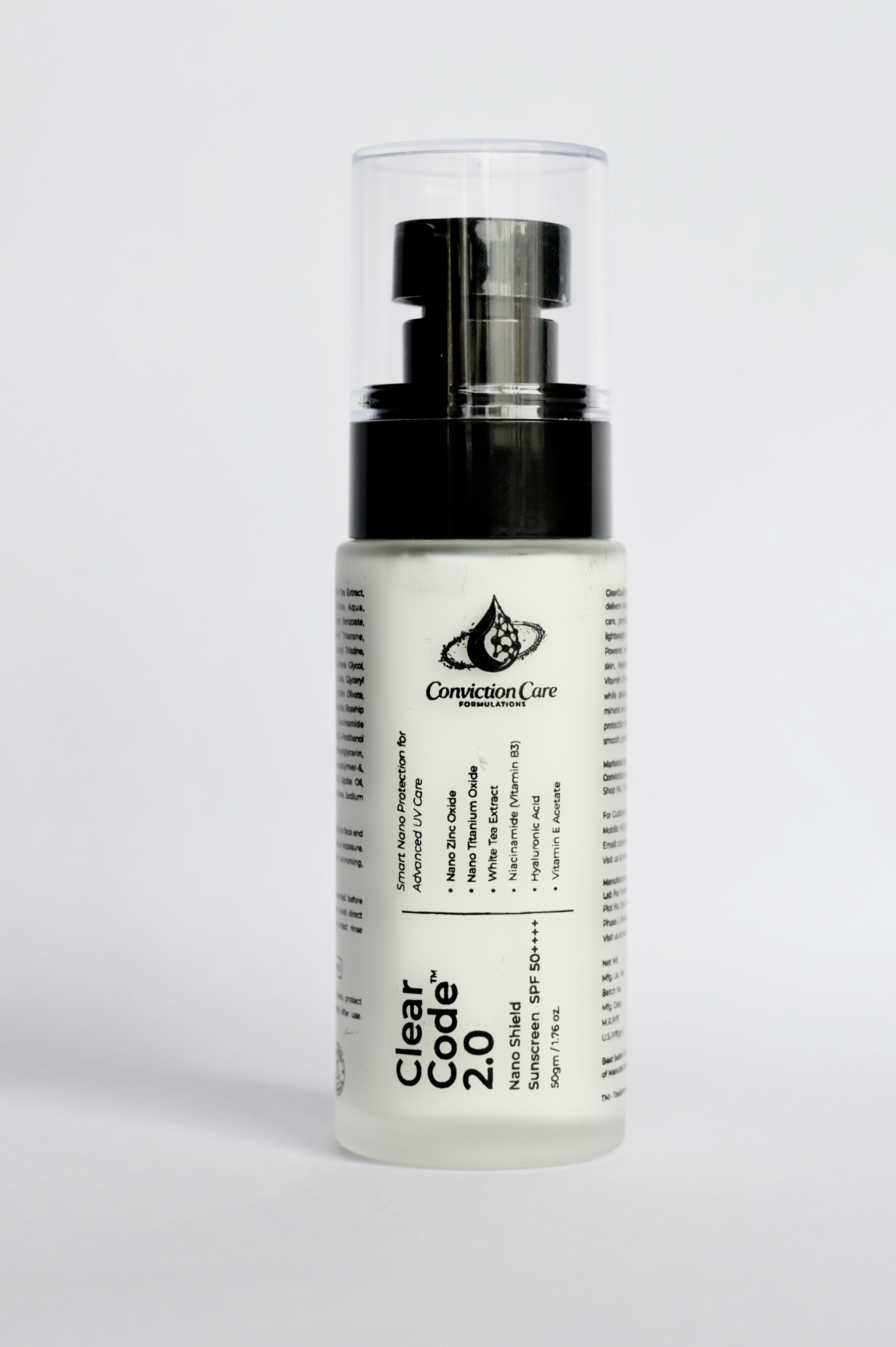 ClearCode 2.0 Nano Shield SPF 50 | Broad-Spectrum Mineral Sunscreen with Niacinamide — No White Cast, Non-Greasy for All Skin Type